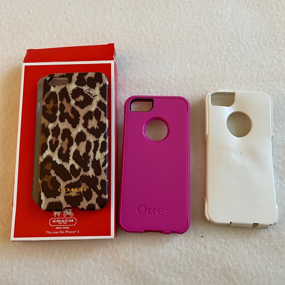 IPHONE 5 CASES-GENUINE COACH W/BOX & OTTER PINK